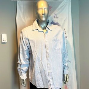 Old Navy Slim Fit 100% Cotton Striped Light Blue and White Size XXL